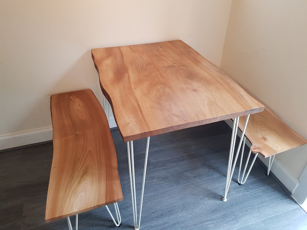 Elm Table and Bench Set